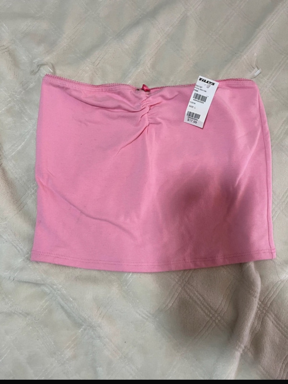 Full Tilt Pink Tube top with Front rose